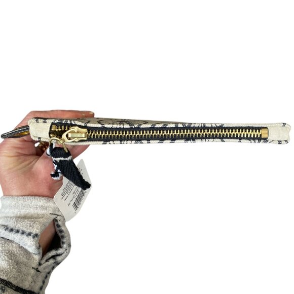 danica studio black and tan small zipper pouch with bicycles and gold hardware - Picture 4 of 7